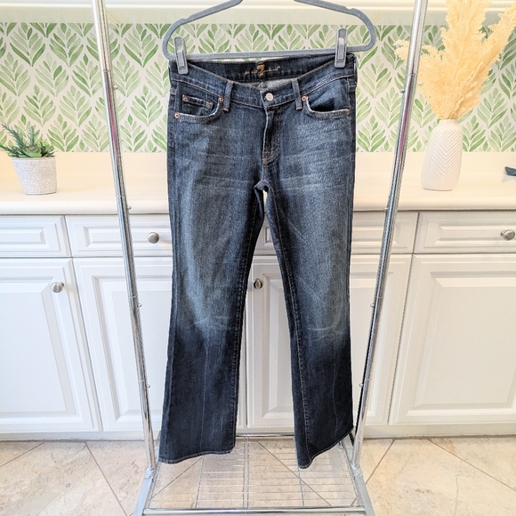 7 For All Mankind Blue Bootcut Jeans 28 - Picture 2 of 11